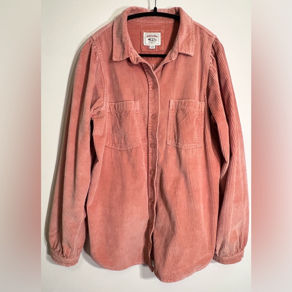Vintage American Eagle Pink Corduroy Button-Up Shirt
